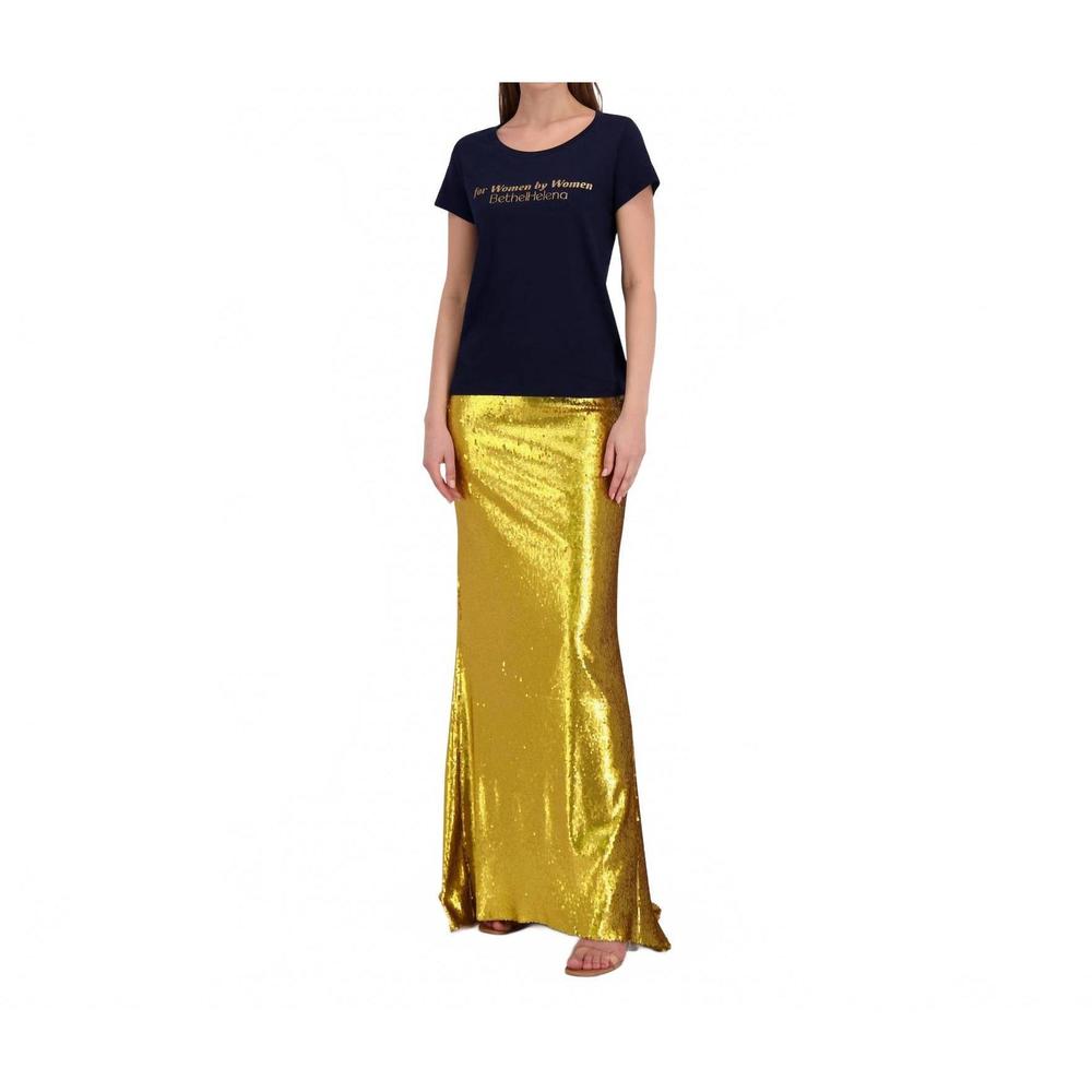 NEW BETHELHELENA for women by women short sleeve tee in navy in gold text